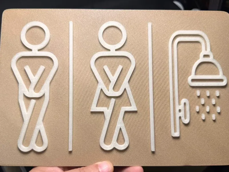 Cartello Toilet Uomo Donna e Doccia