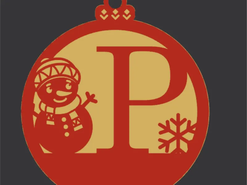 Christmas Tree Ornamnet, Letter P