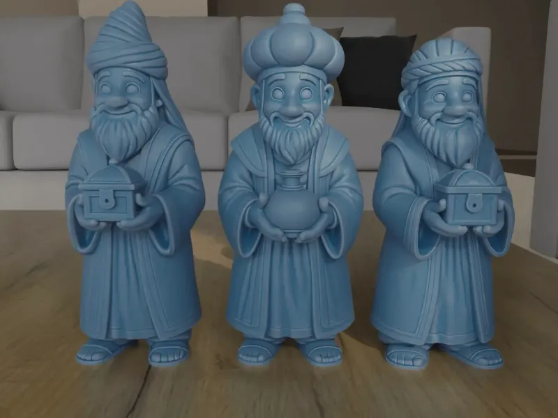 Three Wise Men Magi Nativity Scene STL 3D Print Files