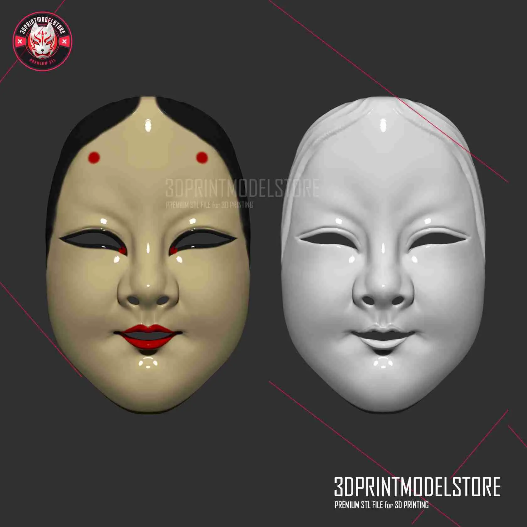 Japanese Ghost Mask - Noh Mask Cosplay Halloween