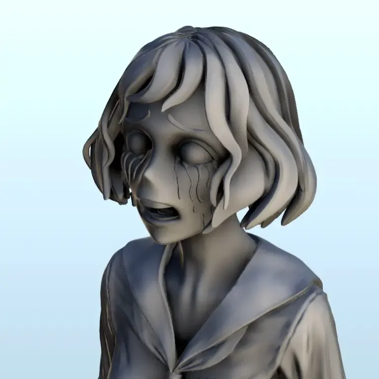 Girl crying - figure statue human female character