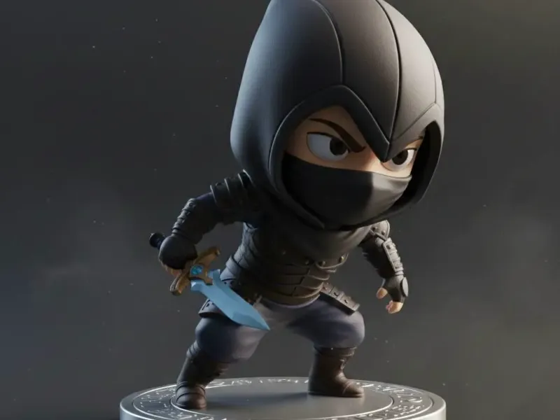 Chibi Shadow Ninja Assassin – Stealth Blade Mini Figurine