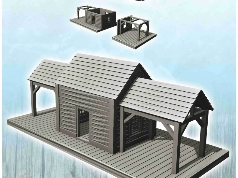 Western train station with double canopies (26) - miniatures