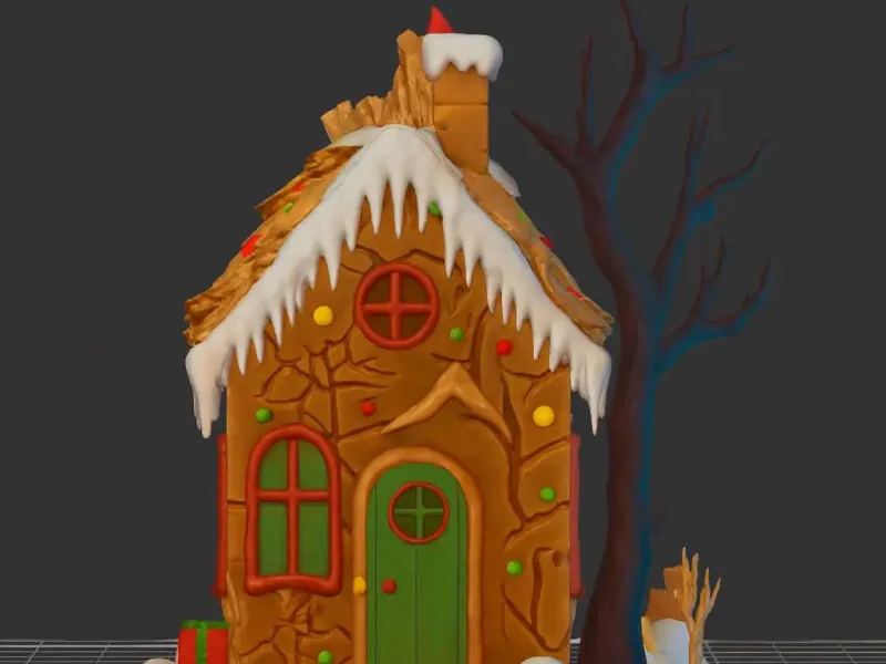 Holiday Gingerbread Winter Cottage