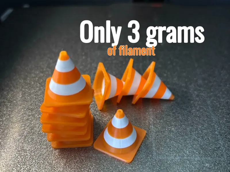 small traffic cones for models and modeling