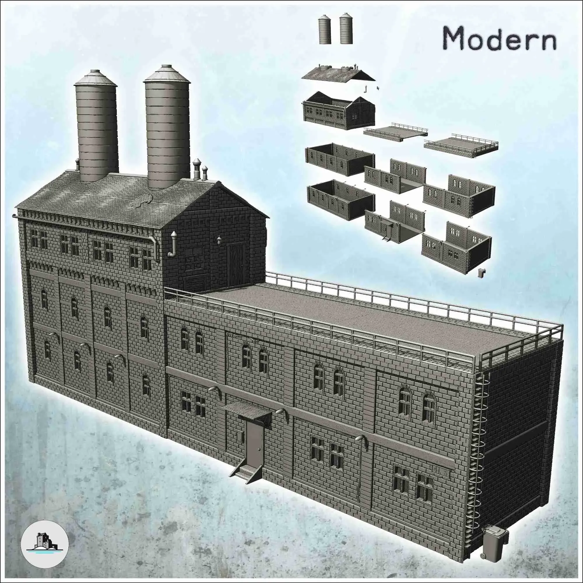 Industrial buildings pack No. 2 - scenery warhammer miniatur