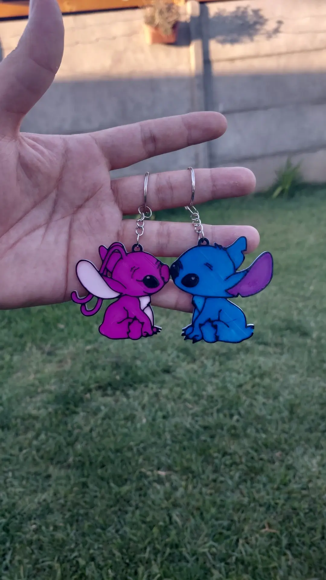 LLAVERO DE STITCH Y ANGEL MULTICOLOR/ ANAHTARLIK SAN VALENTIN