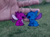 LLAVERO DE STITCH Y ANGEL MULTICOLOR/ KEYCHAIN SAN VALENTIN-0