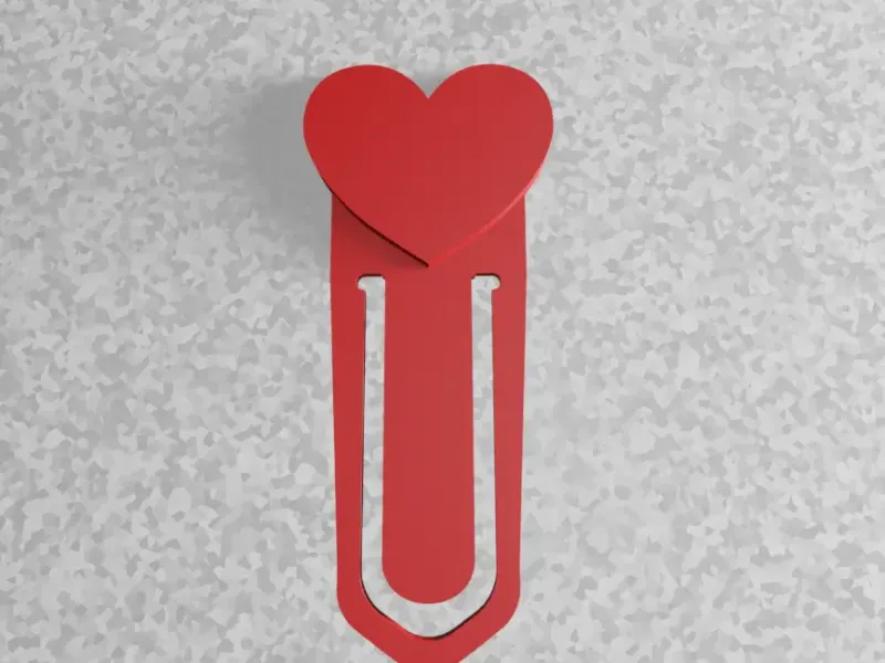 Heart Paper Clip Short