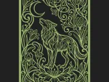 Wolf With Moon Art Nouveau Decorative Panel SVG STL CNC Wall-5