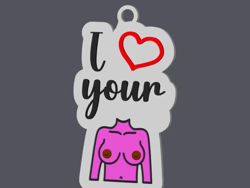 I Love Your Boobs - Keychain v3