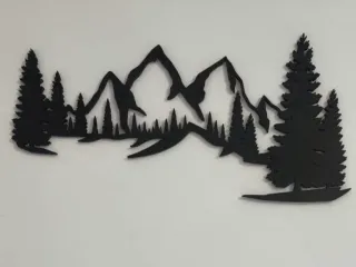 Mountain & Pine Trees Wall Art