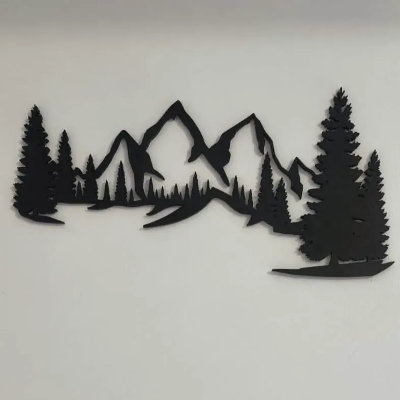 Mountain & Pine Trees Wall Art
