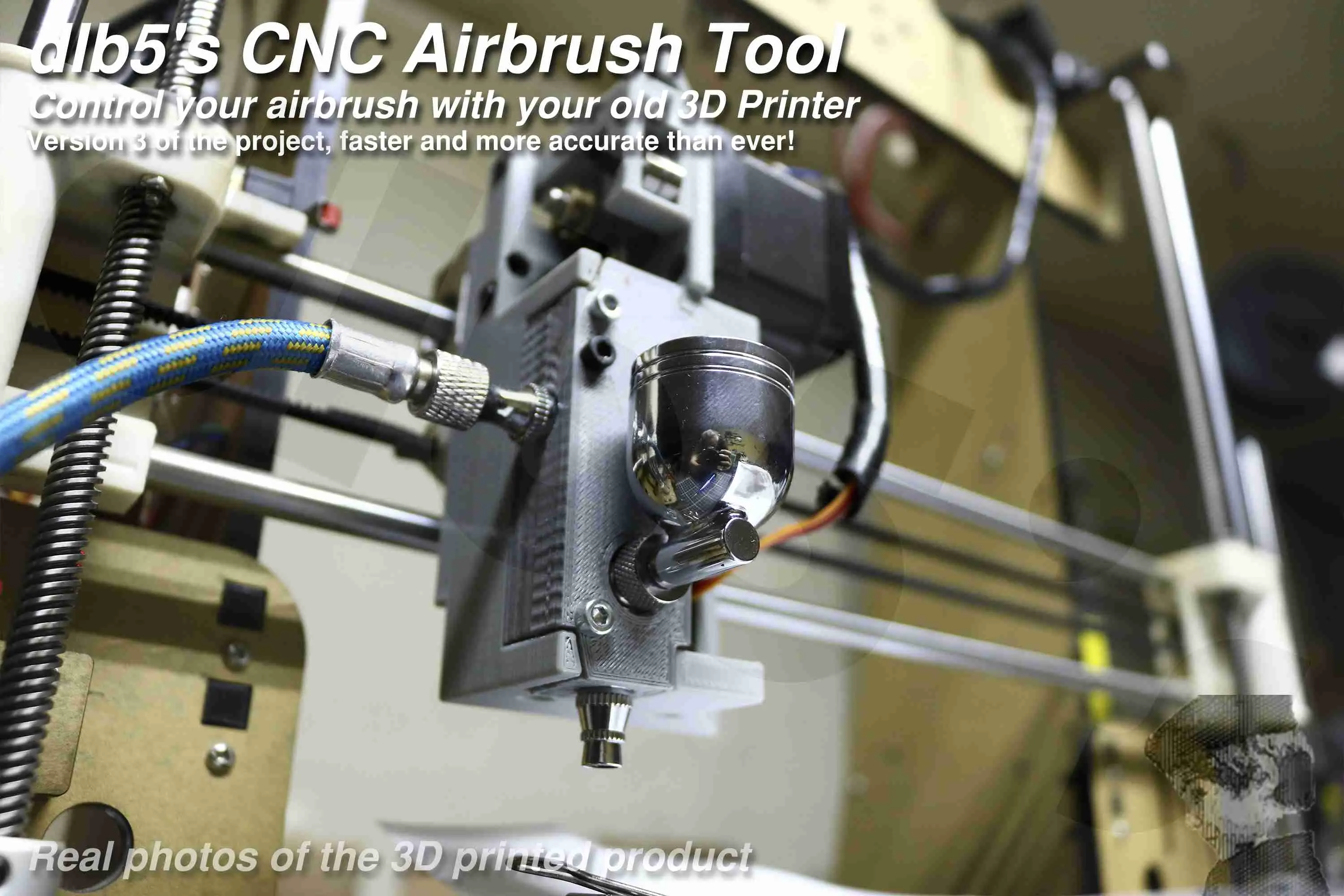 dlb5s CNC Airbrush Holder V3. Control your airbrush with 3DP