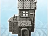 Medieval house with entrance under porch, two-storey terrace-4
