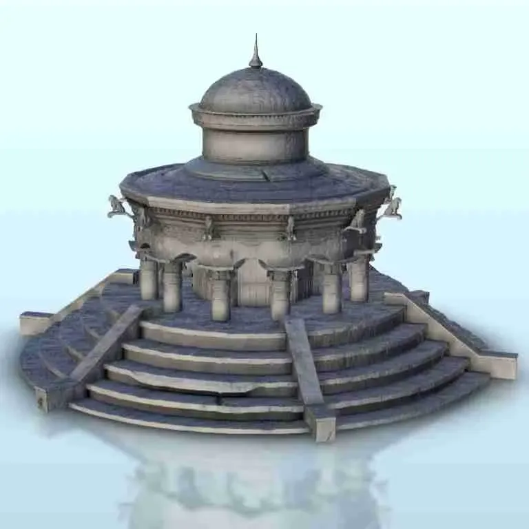 Rounded mausoleum 12 - miniatures warhammer terrain scenery