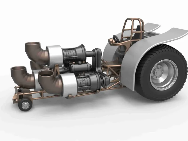 Pulling tractor with 4 jet engines Version 2 Scale 1:25