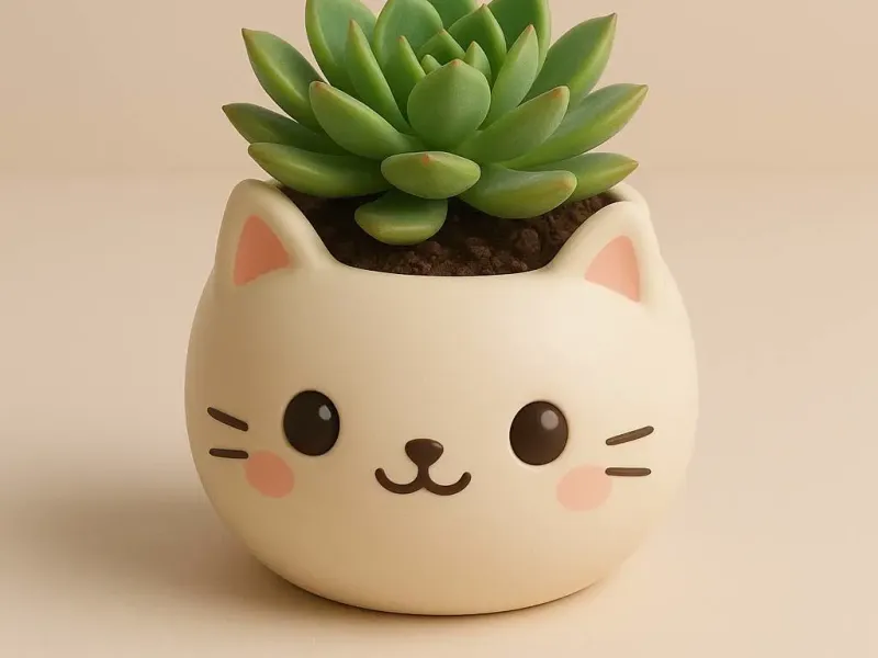 Pot planter kitty cat - Maceta de gatito