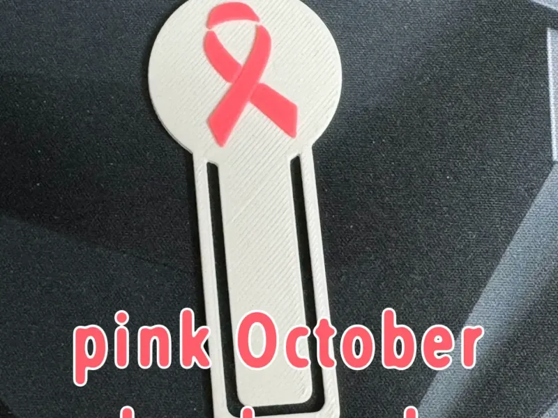 Pink October bookmark