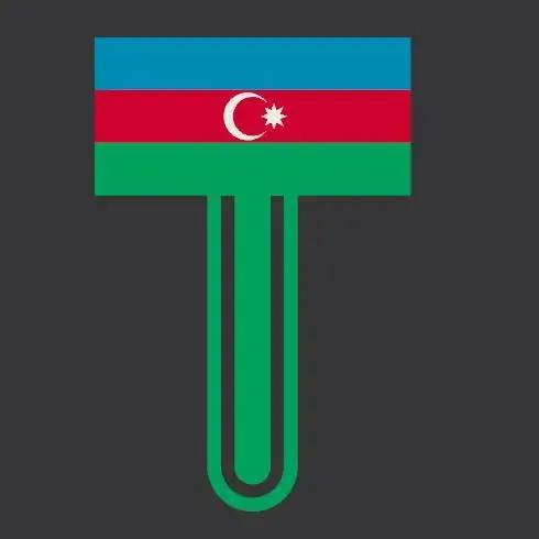 AZ - Azerbaijan Flag bookmark