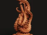 Steampunk Octopus Headphone Stand Bronze Gear Desk Setup-2