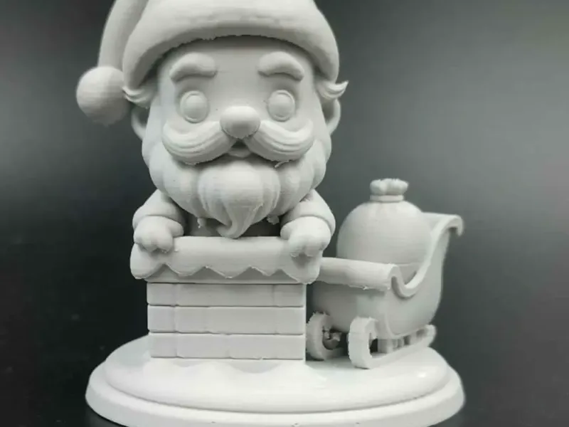 Chibi Santa Coming Down the Chimney - Christmas