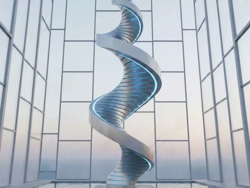 Spiral Abstract Statue 03 - DNA Futura Design