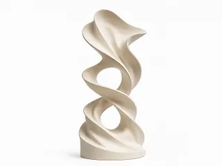 Flowing Ribbon Fabric Sculpture (Support Free)