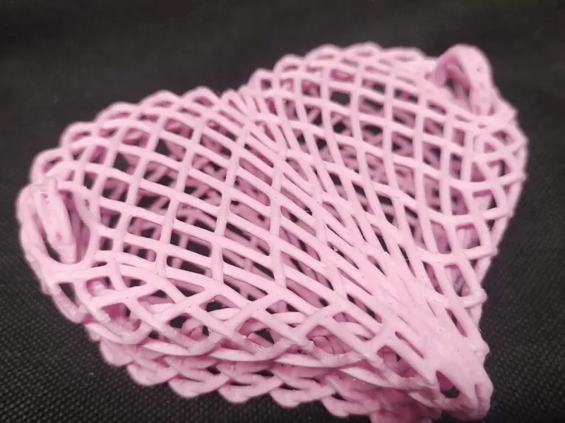 Valentine Heart Woven Basket with Handles and Lid