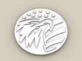 Badge Reel Topper Flat Back American eagle - Independence Da-2