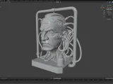 Cyberpunk Neural Head Bust STL-2