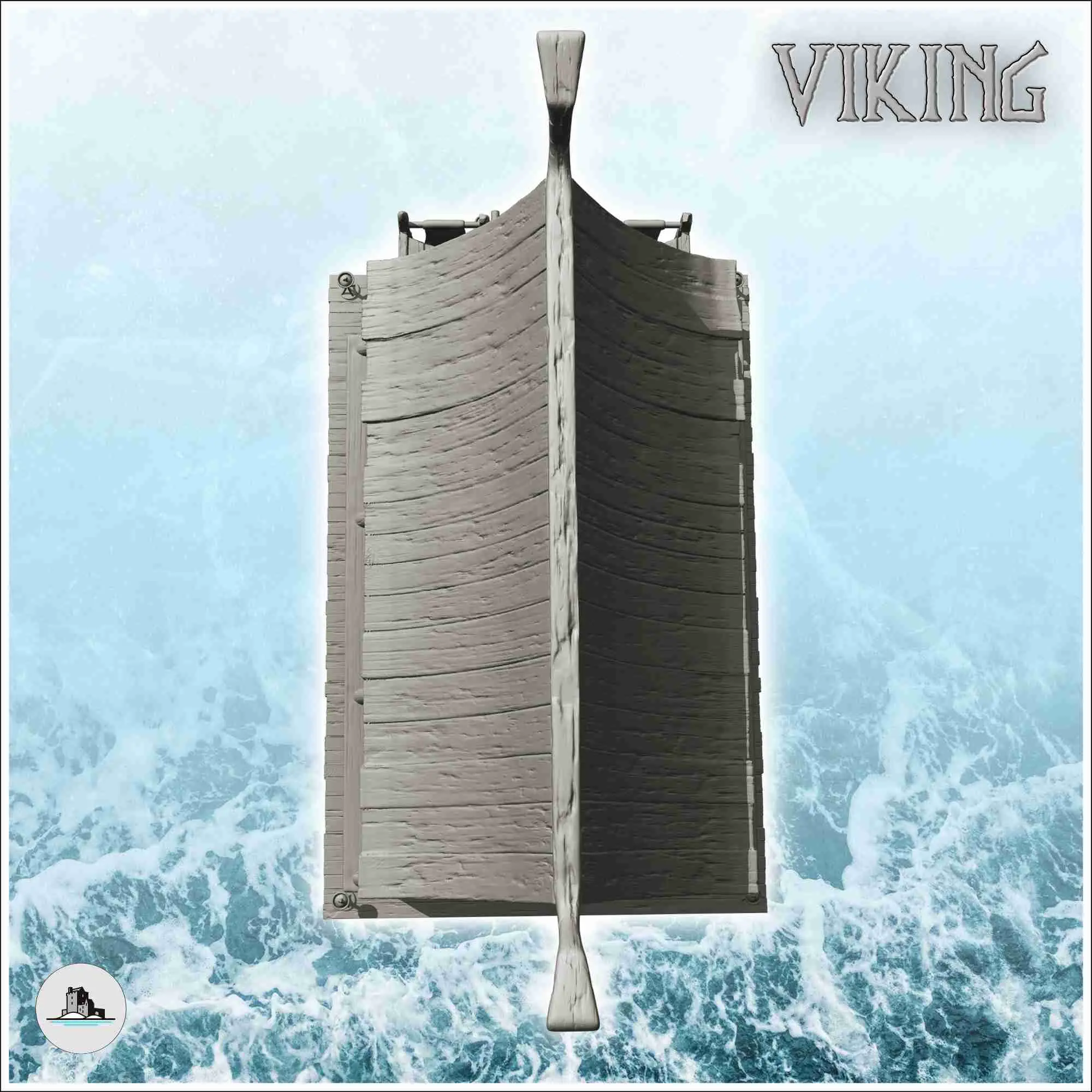 Armurerie viking avec plate-forme et colonnes en pierre (3) - décor
