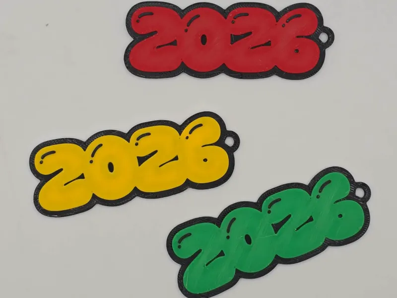 Happy New Year 2026 Keychain