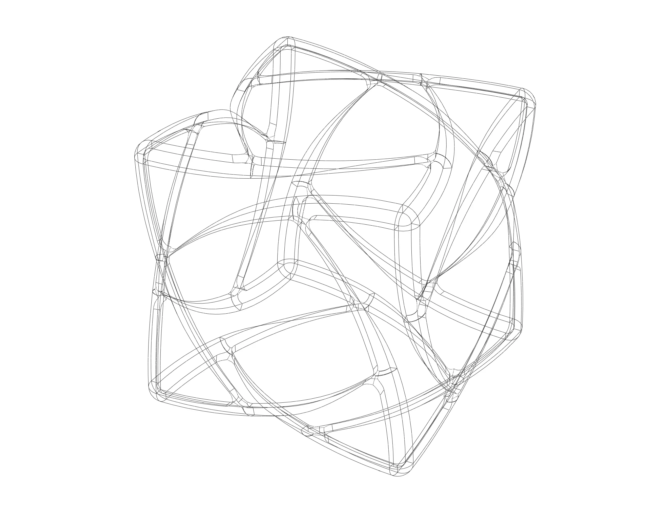 Wireframe Shape Geometric Complex Cube 