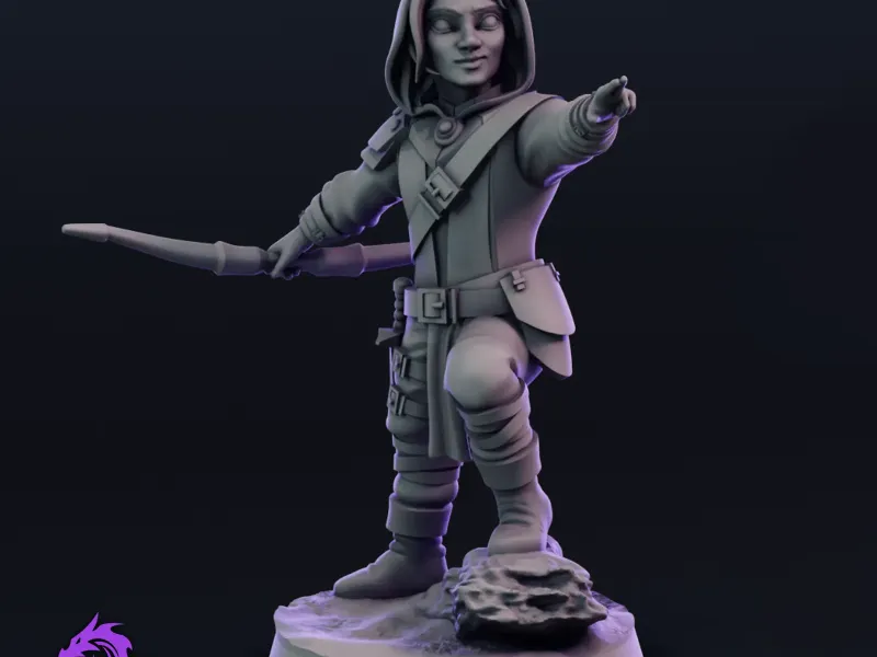 Hunter, Ranger, Rogue |  32mm Mini | Dwarf, Halfling, gnome