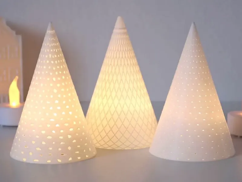 Moderne kerstboom theelicht lantaarnset