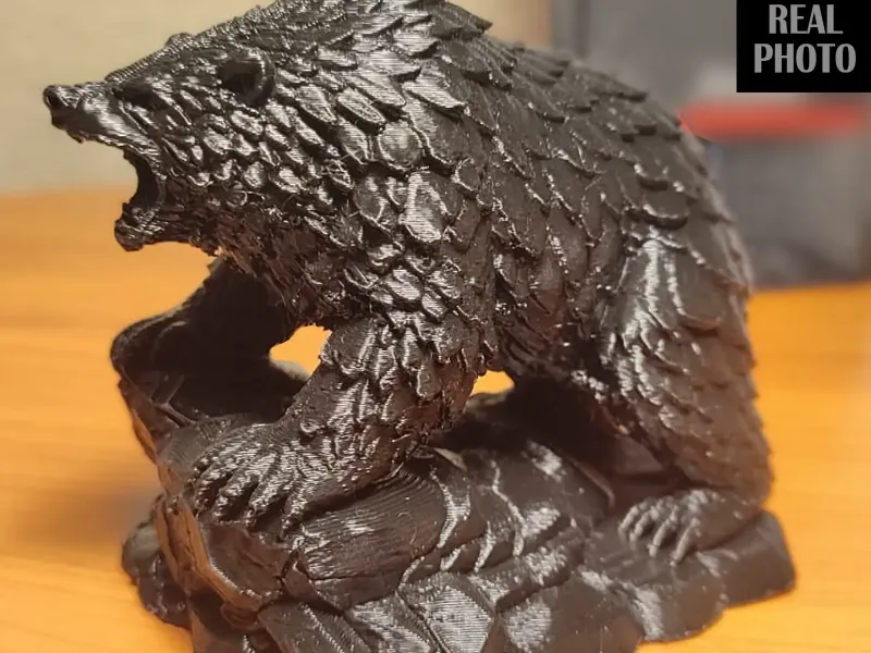 Angry Grizzly Bear Statue STL