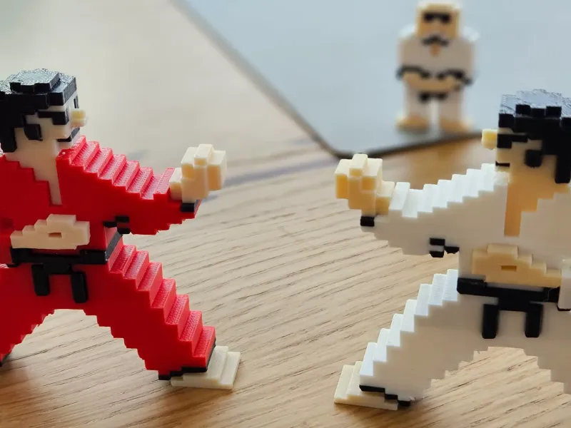 Personagens de International Karate (C64) - 3 cores - CFS/AMS