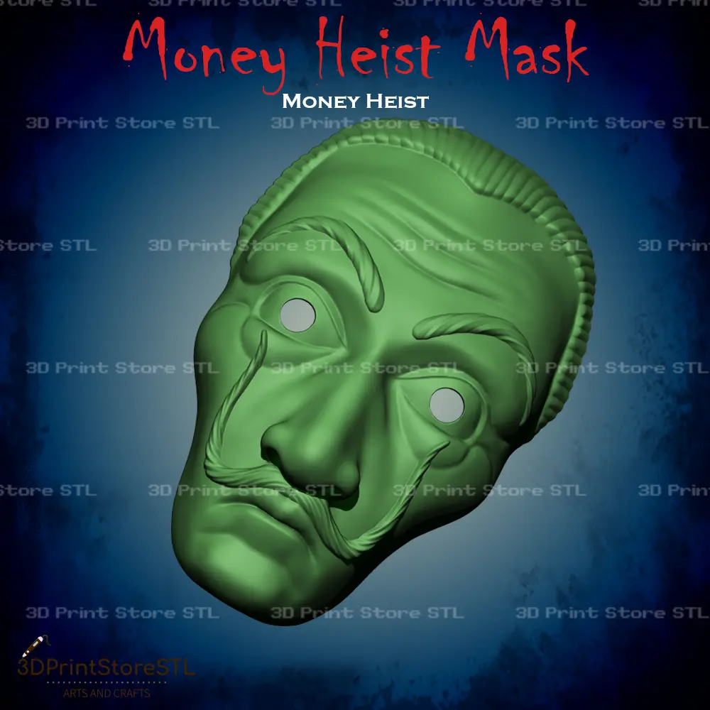 Hesit Mask Cosplay STL Download - Dali Mask Cosplay Money Heist - STL Fileby 3D ...