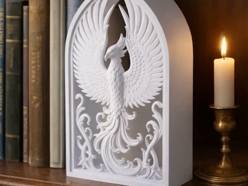 Phoenix Book Nook Insert - Bookshelf Decor