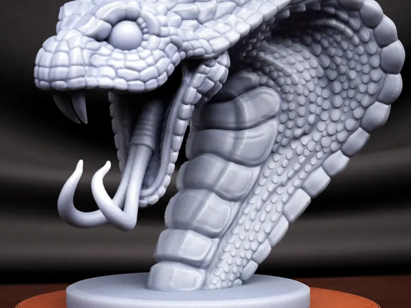 Buste de serpent stylisé