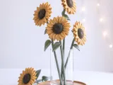 Décor floral tournesol | Tête de fleur et tige séparées-5