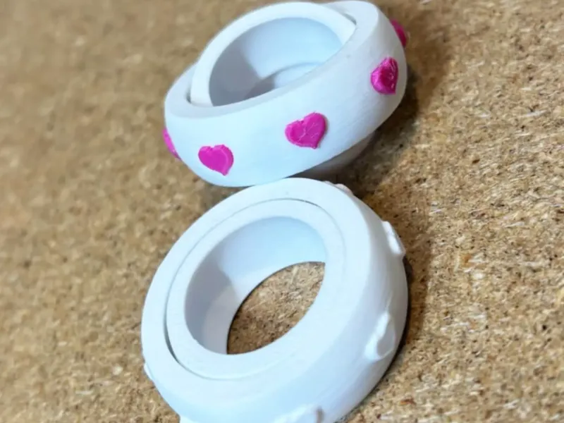 Gyro Heart Fidget ring
