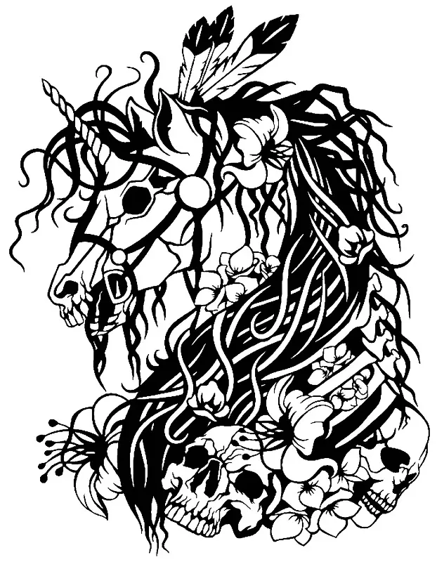 2D Zombie Einhorn