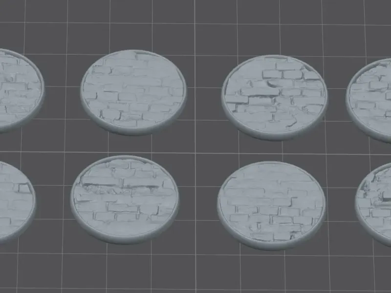 25mm terrain base - broken brick