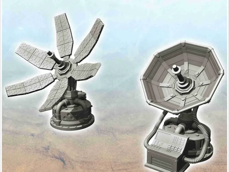 Set of relay antennas for futuristic base (2) - miniatures f