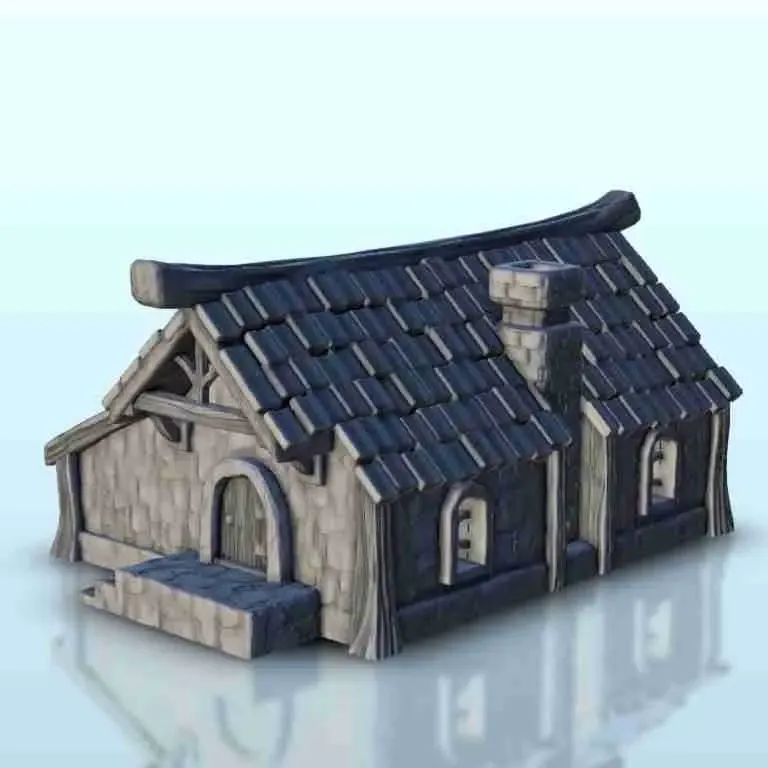 Medieval longhouse with chimney 12 - miniatures warhammer fi