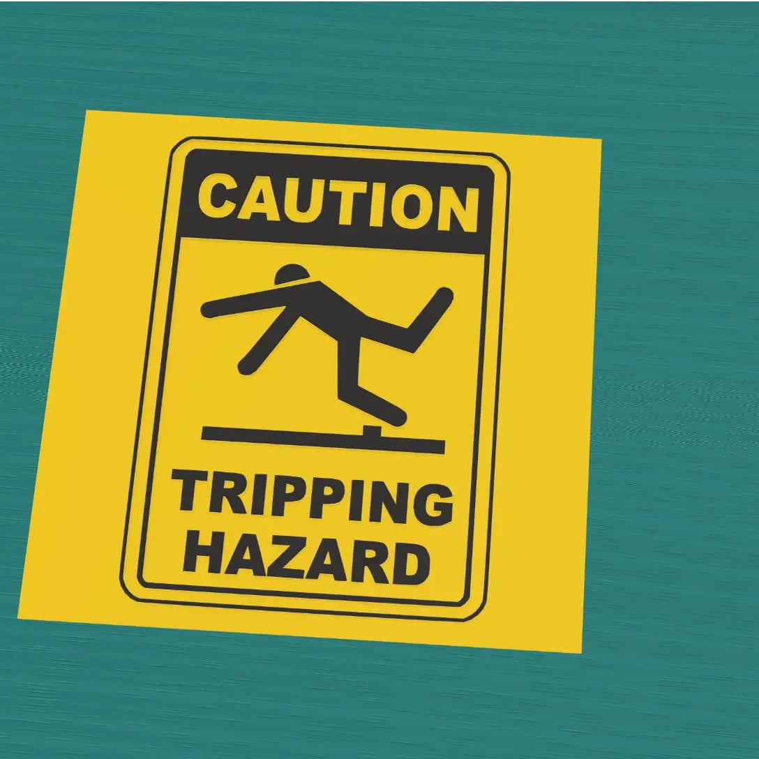 Caution Tripping Hazard sign