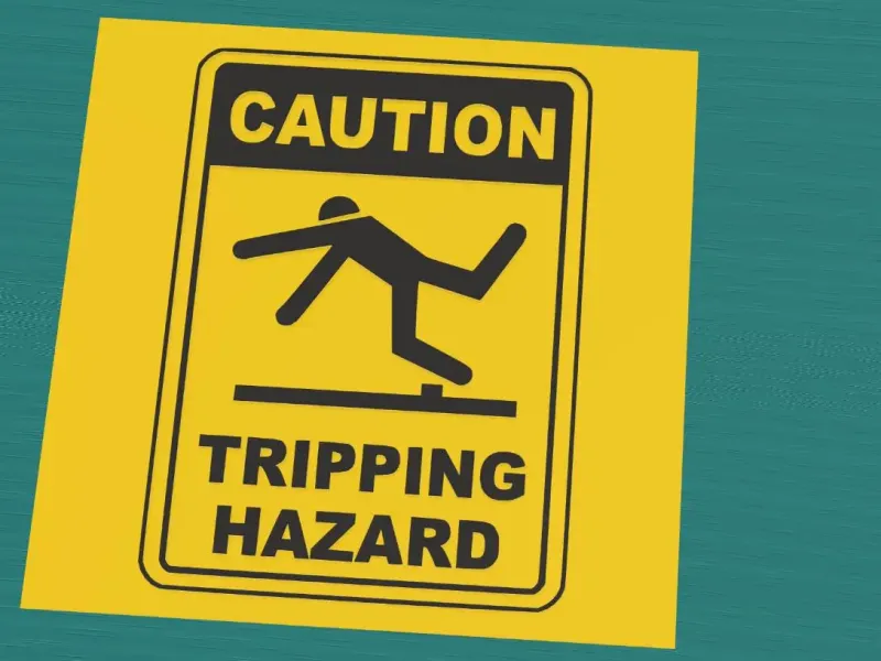 Caution Tripping Hazard sign