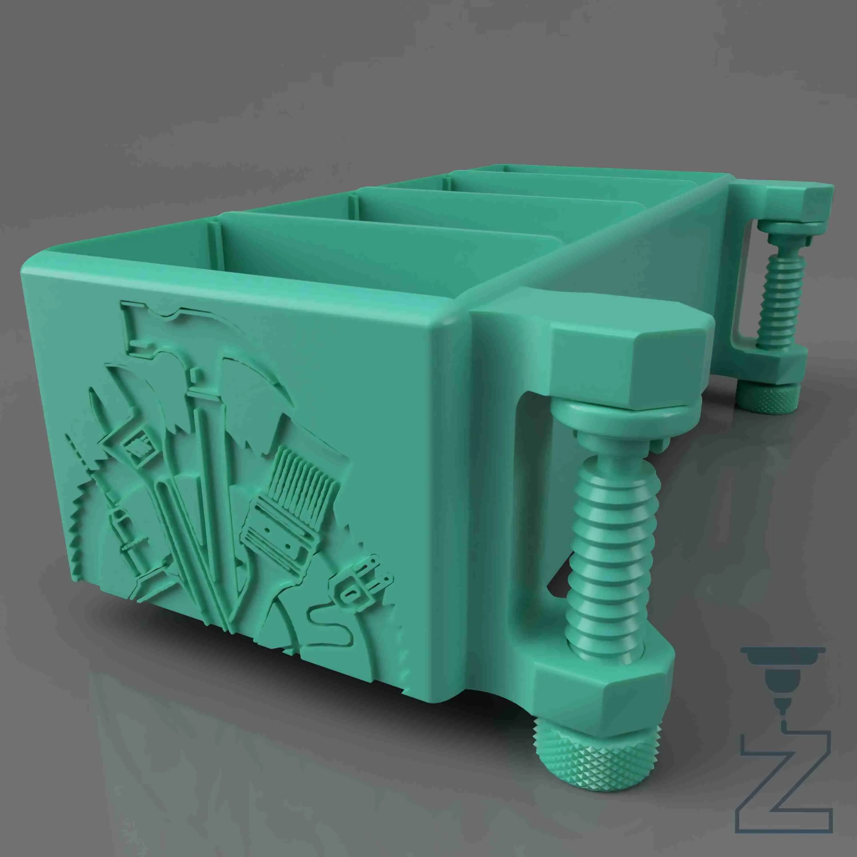 Bits Box - Un conteneur de rangement pratique monté sur le bureau + des séparateurs